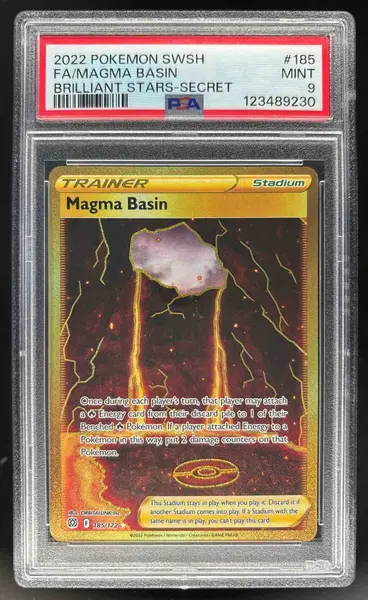 2022 Pokemon Sword & Shield Brilliant Stars #185/172 Magma Basin PSA 9