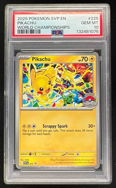 【希少】 ピカチュウ Pikachu WCS 2025 winner 2025 Pokemon SVP EN World Championships #225 Pikachu PSA 10 on