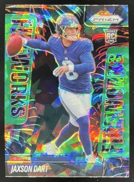 2025 Panini Prizm Fireworks Green Ice Prizm #6 Jaxson Dart RC