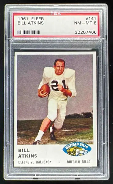 1961 Fleer #141 Bill Atkins PSA 8