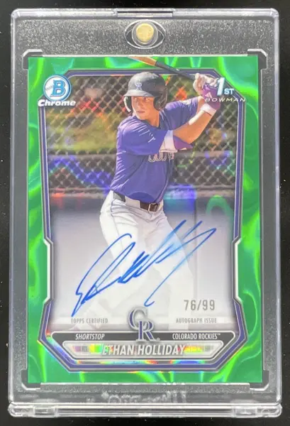 2026 Bowman Chrome Green Lava #CPA-EH Ethan Holliday RC Auto /99