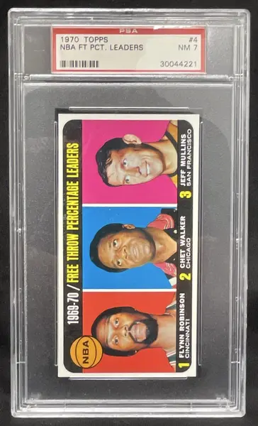 1970-71 Topps #4 Flynn Robinson Chet Walker Jeff Mullins SP League Leaders PSA 7
