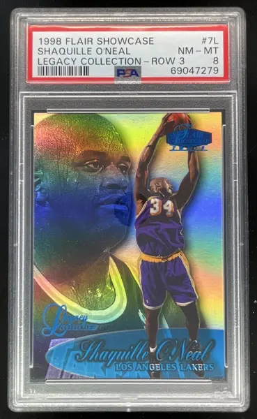 1998 Flair Showcase Legacy Collection Row 3 #7L Shaquille O'Neal /99 PSA 8