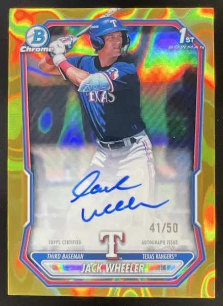 2026 Bowman Chrome Gold Lava #CPA-JWH Jack Wheeler RC Auto /50