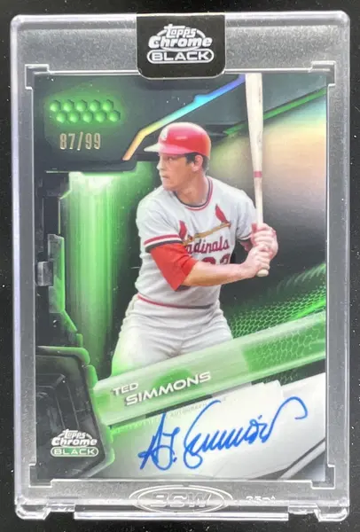 2026 Topps Chrome Black Autographs Green Refractor #CBA-TS Ted Simmons Auto /99