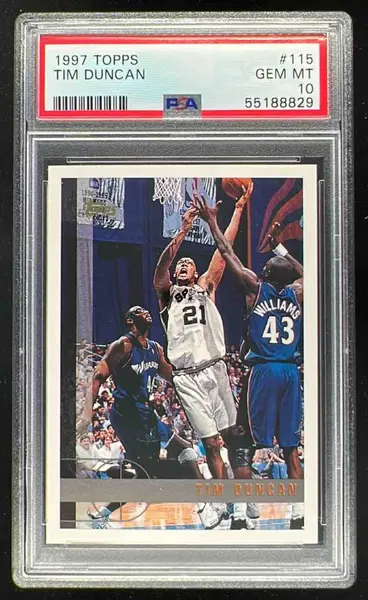 1997-98 Topps #115 Tim Duncan RC PSA 10 on Fanatics Collect
