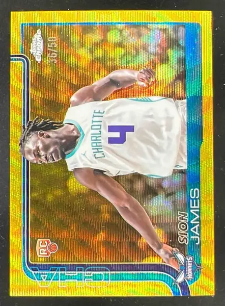 2025-26 Topps Chrome Gold Wave Refractor #283 Sion James RC /50