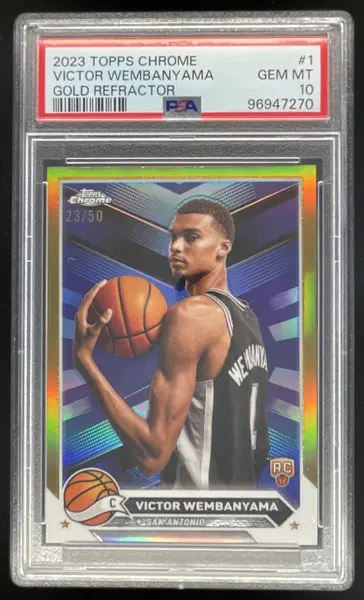 2023-24 Topps Chrome Gold Refractor #1 Victor Wembanyama RC /50 PSA 10