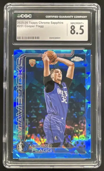 2025-26 Topps Chrome Sapphire #251 Cooper Flagg RC CGC 8.5