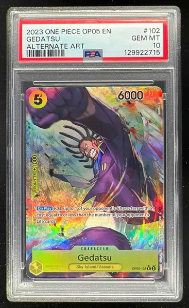 2023 One Piece OP05 EN #102 Gedatsu Alternate Art PSA 10 on