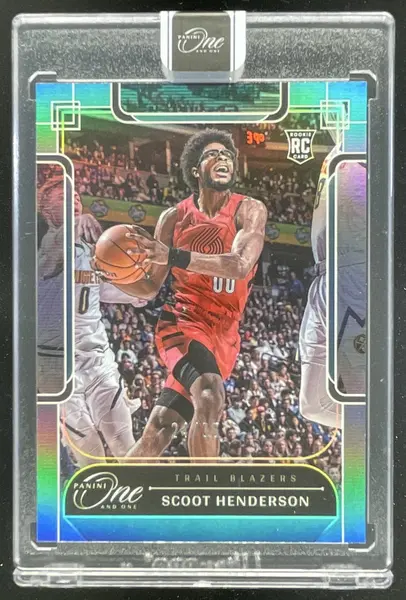 2023-24 Panini One & One Basketball Blue #107 Scoot Henderson RC /35