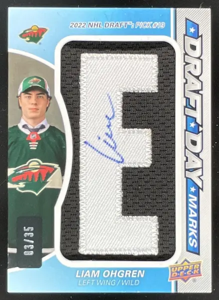 2024-25 Upper Deck SP Game Used Draft Day Marks #DDM-LO Liam Ohgren RC Auto /35