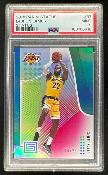 2018-19 Panini Status #57 LeBron James PSA 9 on Fanatics Collect