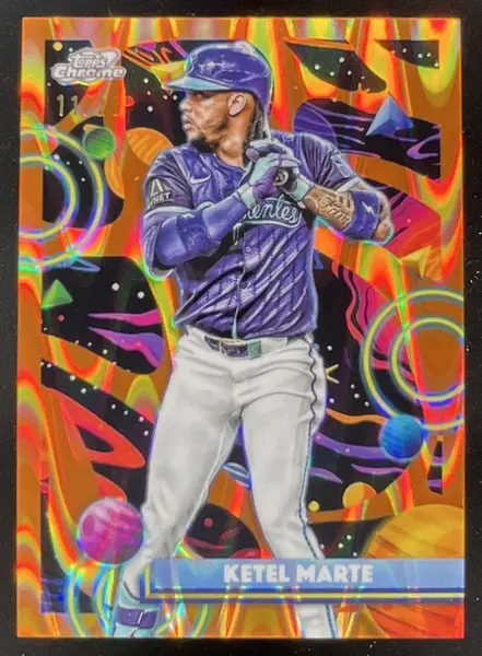 2025 Topps Cosmic Chrome Orange Galactic Refractor #175 Ketel Marte /25