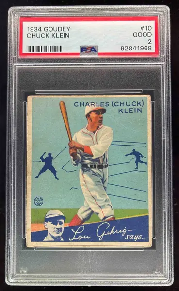 1934 Goudey #10 Chuck Klein PSA 2