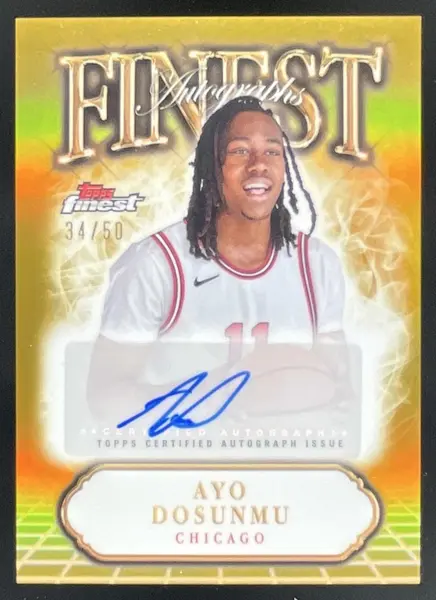 2024-25 Topps Finest Autographs Gold Refractor #FA-AD Ayo Dosunmu Auto /50