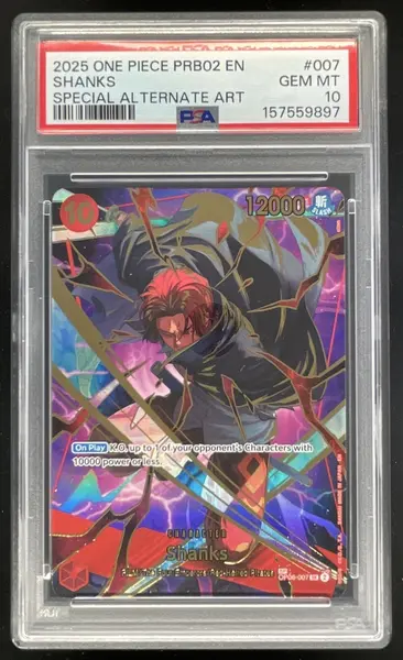 2025 One Piece PRB02 EN #007 Shanks Special Alternate Art PSA 10