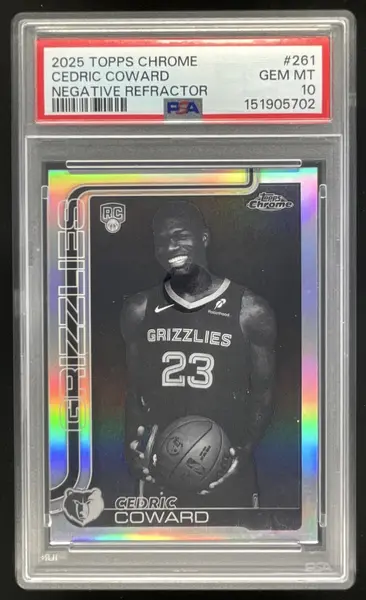 2025-26 Topps Chrome Negative Refractor #261 Cedric Coward RC PSA 10