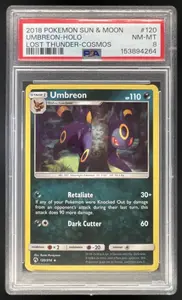 2018 Pokemon Sun & Moon Lost Thunder #120/214 Umbreon PSA 8