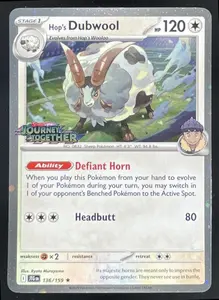 2025 Pokemon Prize Pack Journey Together Reverse Holo #136/159 Hop's Dubwool