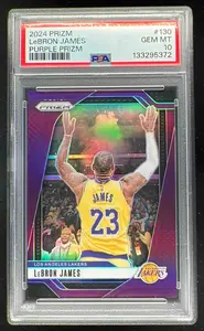 2024-25 Panini Prizm Purple Prizm #130 LeBron James /99 PSA 10 on
