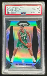 2017-18 Panini Prizm Prizms Silver #16 Jayson Tatum RC PSA 10 on