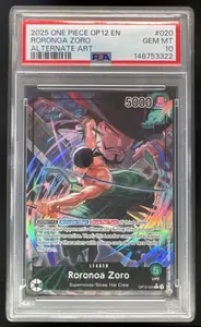PSA10 OP12 RORONOA ZORO ALTERNATE ART ゾロ 2025 One Piece OP12 EN #020 Roronoa Zoro Alternate Art PSA 10 on