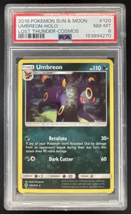 2018 Pokemon Sun & Moon Lost Thunder #120/214 Umbreon Holo PSA 8