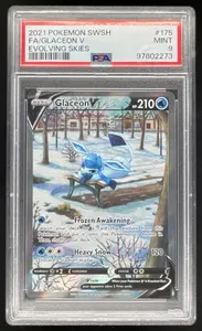 2021 Pokemon Sword & Shield Evolving Skies #175/203 Glaceon V Full Art PSA 9
