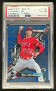 2018 Topps High Tek Blue Rainbow Foil #HT-SO Shohei Ohtani RC /150