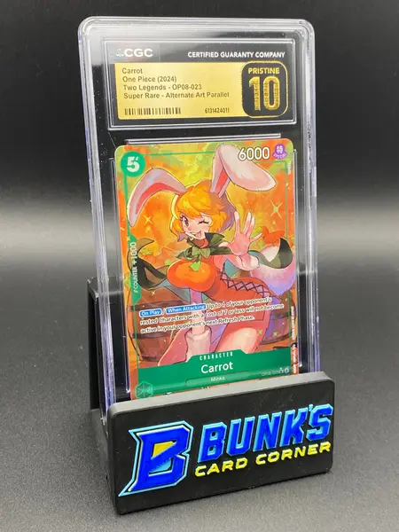 Carrot Super Rare Alt Art Parallel OP08 CGC PRISTINE 10 on Fanatics Collect