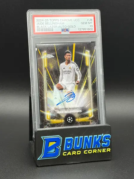 2024-25 Jude Bellingham Black Lazer Auto Gold Topps Chrome PSA 10 29/50