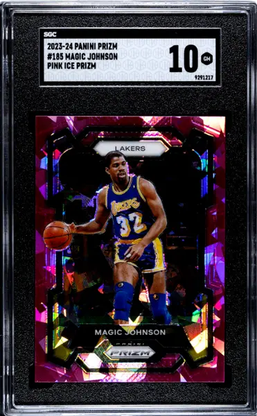 2023-24 Panini Prizm Pink Ice Prizm #185 Magic Johnson