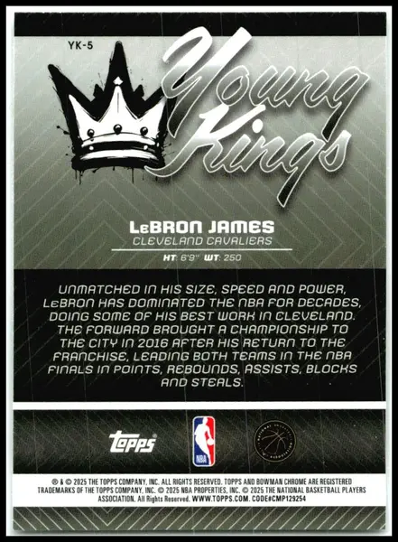 2025-26 Bowman Young Kings #YK-5 LeBron James Cleveland