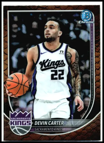 2025-26 Bowman Chrome Reptilian Refractor #BCV-197 Devin Carter Kings