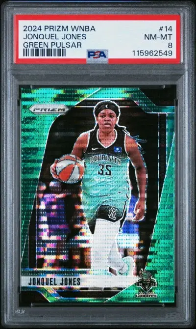 2024 Panini Prizm WNBA Basketball Green Pulsar Jonquel Jones #14 PSA 8