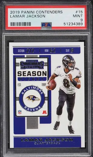 2019 Panini Contenders Lamar Jackson #15 PSA 9 MINT