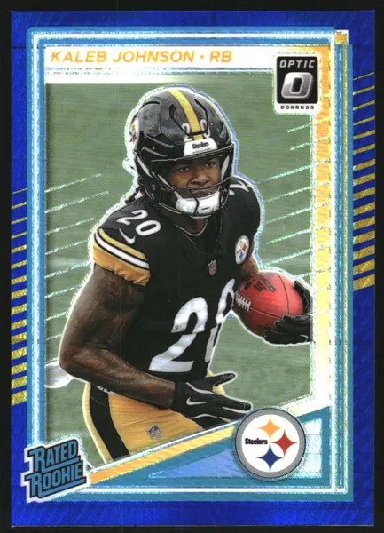 2025 Donruss Optic Blue Hyper #232 Kaleb Johnson RR