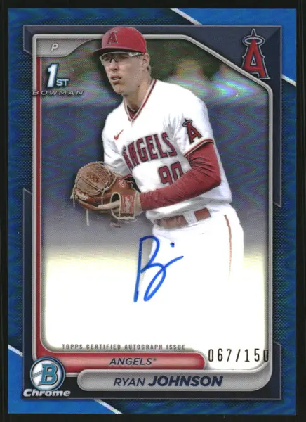 2024 Bowman Chrome Draft Autographs Blue Refractors #CPARJ Ryan Johnson Auto /150