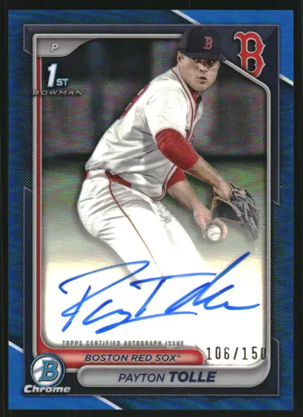 2024 Bowman Chrome Draft Autographs Blue Refractors #CPAPT Payton Tolle Auto /150