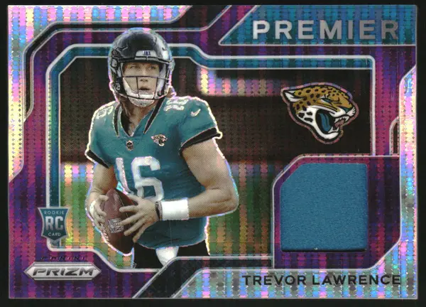 2021 Panini Prizm Premier Jerseys Purple Pulsar #1 Trevor Lawrence Jersey
