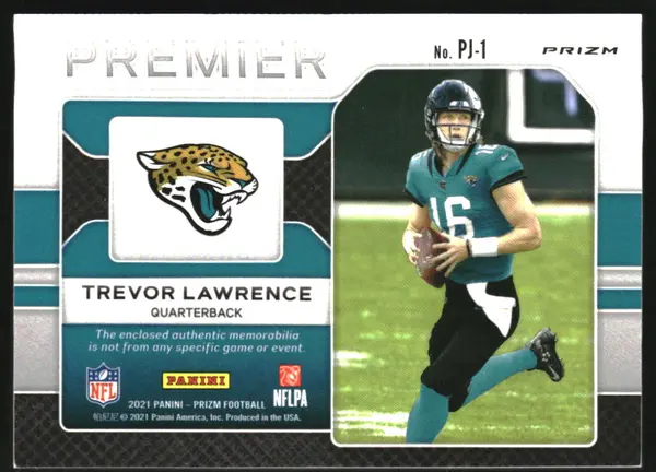 2021 Panini Prizm Premier Jerseys Purple Pulsar #1 Trevor Lawrence Jersey