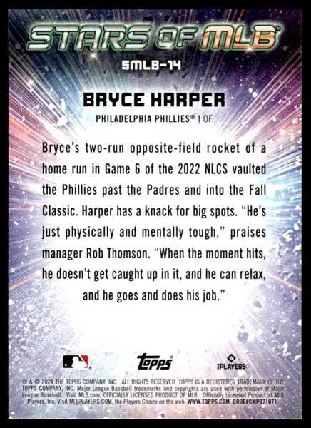 2024 Topps Stars of MLB #SMLB14 Bryce Harper