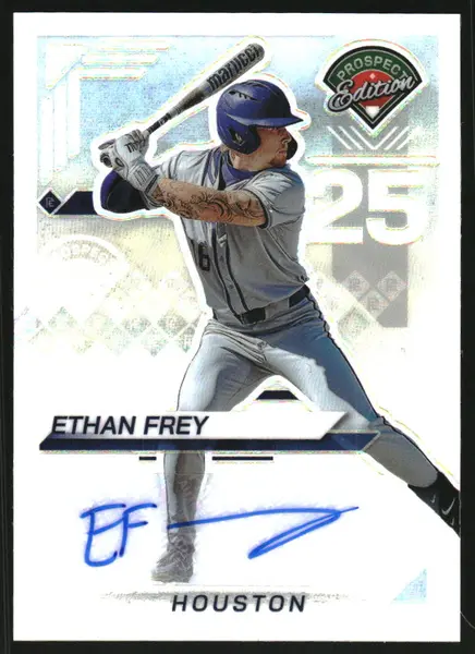 2025 Panini Prospect Edition Holo Prospect Ticket Signatures Prizms Silver #188 Ethan Frey Auto