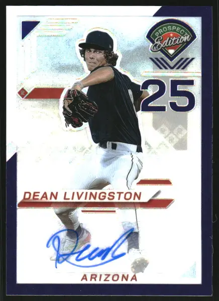 2025 Panini Prospect Edition Holo Prospect Ticket Signatures Prizms Purple #6 Dean Livingston Auto /125