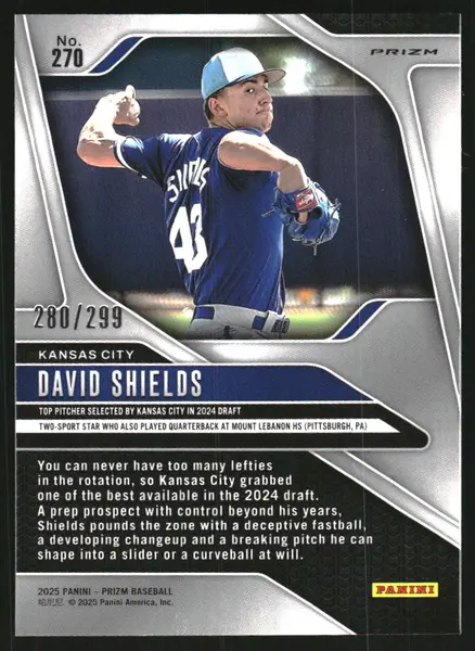 2025 Panini Prizm Prizms Red #270 David Shields /299