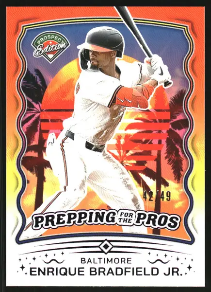 2025 Panini Prospect Edition Prepping for the Pros Purple #23 Enrique Bradfield Jr. /49