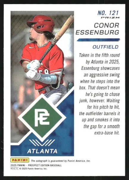 2025 Panini Prospect Edition Holo Prospect Ticket Signatures Prizms Green #121 Conor Essenburg Auto