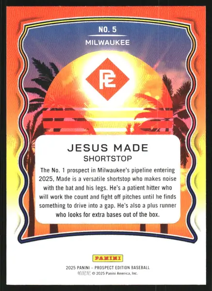 2025 Panini Prospect Edition Prepping for the Pros #5 Jesus Made