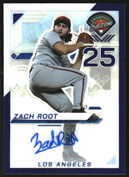 2025 Panini Prospect Edition Holo Prospect Ticket Signatures Prizms Purple #199 Zach Root Auto /125